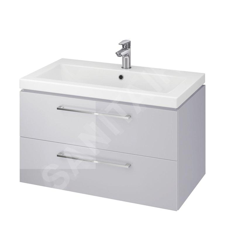 Cersanit Lara - Meuble avec lavabo, 45x79x45 cm, 2 tiroirs, gris S801-214-DSM Cersanit Lara - Meuble avec lavabo, 45x79x45 cm, 2 tiroirs, gris S801-214-DSM