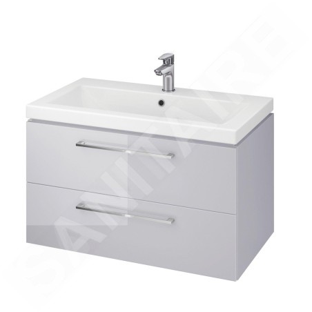 Cersanit Lara - Meuble avec lavabo, 45x79x45 cm, 2 tiroirs, gris S801-214-DSM