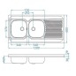Alveus Classic - Évier 1200x600 mm, bac à droite, inox 1008991