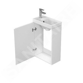 Cersanit Moduo - Meuble avec lavabo, 59x39x22 cm, 1 porte, charnières G/D, blanc S801-218-DSM