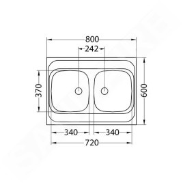 Alveus Classic - Évier 800x600 mm, inox 1009078