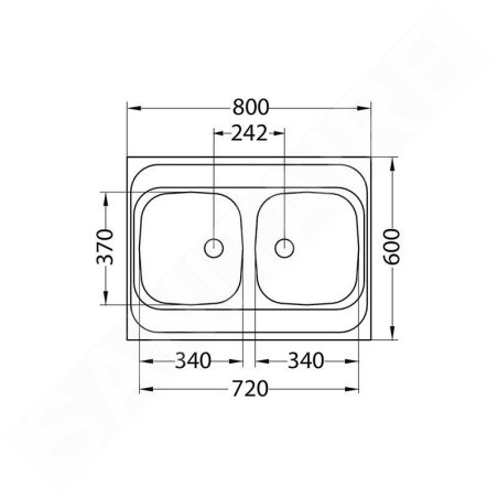 Alveus Classic - Évier 800x600 mm, inox 1009078