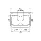 Alveus Classic - Évier 800x600 mm, inox 1009078