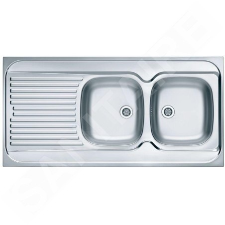 Alveus Classic - Évier 1200x600 mm, bac à droite, inox 1009085