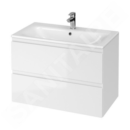 Cersanit Moduo - Meuble avec lavabo, 57x80x45 cm, 2 tiroirs, blanc S801-316-DSM