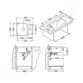 Alveus Duo - Évier 560x440 mm, inox 1039363