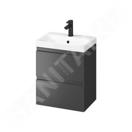 Cersanit Moduo - Meuble avec lavabo, 57x50x35 cm, 2 tiroirs, anthracite S801-478