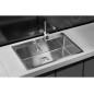 Alveus Stylux - Évier 790x510 mm, avec commande du vidage, inox 1084292