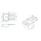 Alveus Line Maxim - Évier 865x505 mm, avec commande du vidage, inox 1085954