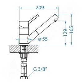 Alveus Robinetterie - Mitigeur d’évier avec bec extractible, chrome 1088776