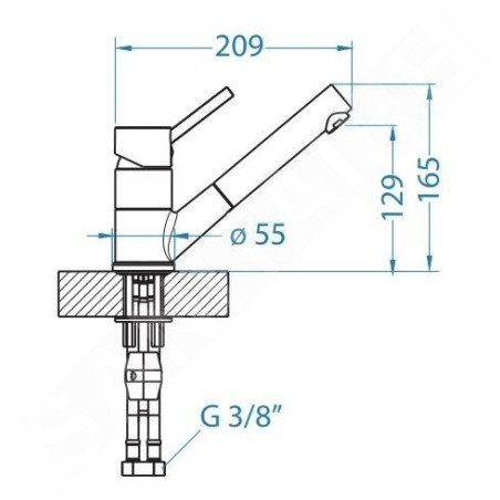 Alveus Robinetterie - Mitigeur d’évier avec bec extractible, chrome 1088776
