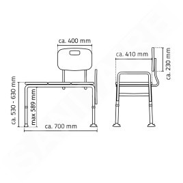 Sapho Accessoire Ridder - Banc de baignoire, blanc A0120101