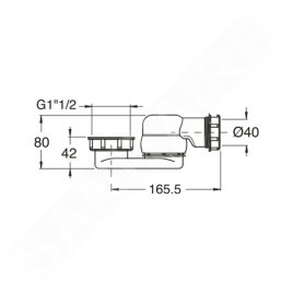 Polysan Accessoires - Siphon avec écrou-raccord 1 1/2, hauteur 42 mm, blanc 71712