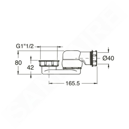 Polysan Accessoires - Siphon avec écrou-raccord 1 1/2, hauteur 42 mm, blanc 71712