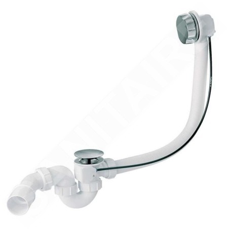 Cersanit Accessoires - Garniture de vidage et de trop-plein pour baignoire, longueur 59 mm, chrome S904-004
