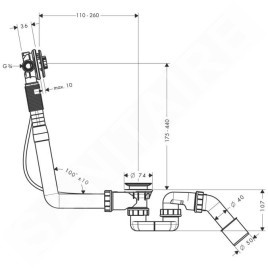 Hansgrohe Exafill S - Corps d'encastrement Exafill S avec bec déverseur pour baignoire standard 58115180