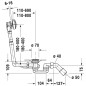 Duravit Accessoires - Garniture de vidage et de trop-plein, bowden, chrome 790227000001000