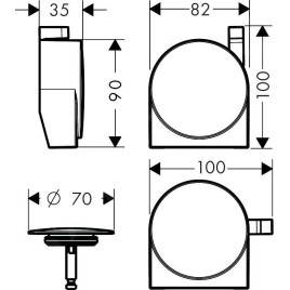 Hansgrohe Exafill S - Set de finiton de garniture de vidage pour baignoire, noir mat 58117670