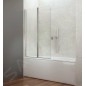 Aqualine Wila - Paroi de baignoire pliante 900x1400 mm, aluminium brillant/verre clair AQ5742