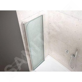 Aqualine Wila - Paroi de baignoire pliante 900x1400 mm, aluminium brillant/verre clair AQ5742