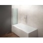 Aqualine Wila - Paroi de baignoire pliante 900x1400 mm, aluminium brillant/verre clair AQ5742