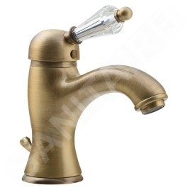 Sapho Kirké - Mitigeur de lavabo avec bonde, manette cristal, bronze KI02KB