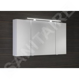 Sapho Riwa - Armoire avec miroir avec éclairage LED, 1210x700x170 mm, 3 portes, blanc brillant RIW120-0030