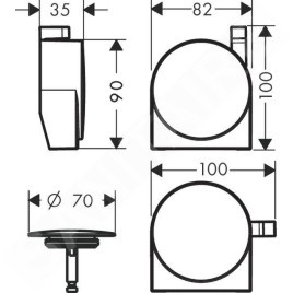 Hansgrohe Exafill S - Set de finition pour bec de baignoire, chrome noir brossé 58117340