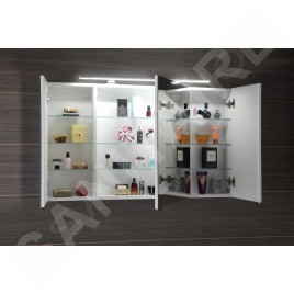 Sapho Riwa - Armoire avec miroir avec éclairage LED, 1210x700x170 mm, 3 portes, blanc brillant RIW120-0030
