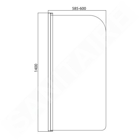 Aqualine Vilma - Paroi de séparation 600x1400 mm, gauche, verre BRICK AQ6018L