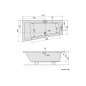 Polysan Baignoires - Baignoire asymétrique Andra L, 1700 x 900 x 450 mm, blanc 81111 Polysan Baignoires - Baignoire asymétrique Andra L, 1700 x 900 x 450 mm, blanc 81111
