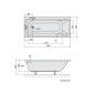 Polysan Baignoires - Baignoire rectangulaire Noemi, 1700 x 700 x 390 mm, blanc 71708