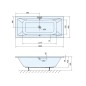 Aqualine Baignoires - Baignoire NISA, 1800x800x420 mm, blanc A1880 Aqualine Baignoires - Baignoire NISA, 1800x800x420 mm, blanc A1880