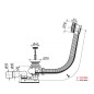 Alcadrain Garnitures de vidage - Kit vidange et trop-plein pour baignoire, longueur 800 mm, chromé A55K-80 Alcadrain Garnitures de vidage - Kit vidange et trop-plein pour baignoire, longueur 800 mm, chromé A55K-80
