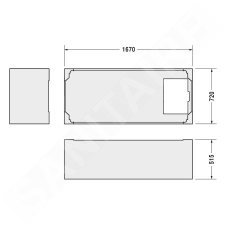 Duravit Accessoires - Support pour baignoire D-Code, 1700x750 mm 790474000000000