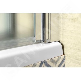 Aqualine Vanda - Paroi de salle de bains 1000x1400 mm, chrome/verre mat AQ1140