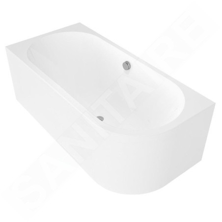 Polysan Monolith - Baignoire asymétrique Viva L, 1700x750x600 mm, gauche, blanc 70119M