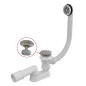 Alcadrain Garnitures de vidage - Kit de vidange et de trop-plein pour baignoire, longueur 80 cm, ClickClack, métal A505CKM-80