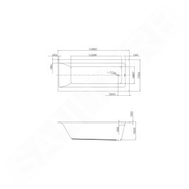kielle Vega - Baignoire rectangulaire 170x75 cm, blanc 11118431