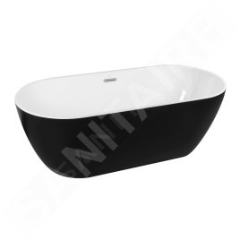 kielle Idolio - Baignoire îlot 170x75 cm, noir mat/blanc 11324434