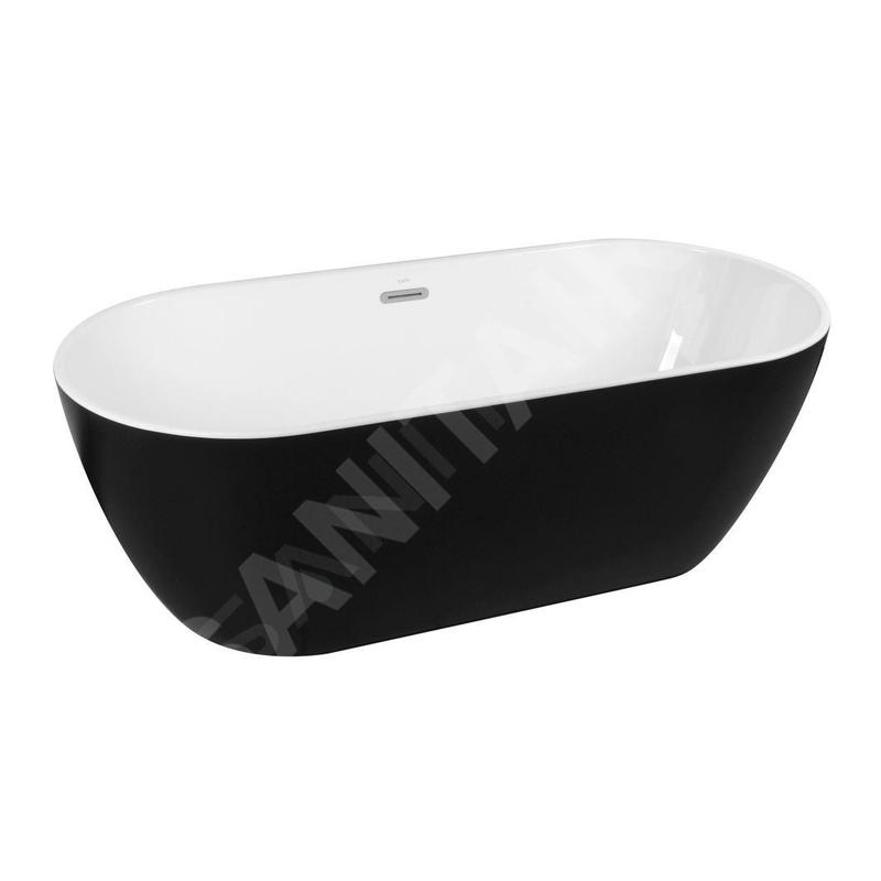 kielle Idolio - Baignoire îlot 170x75 cm, noir mat/blanc 11324434 kielle Idolio - Baignoire îlot 170x75 cm, noir mat/blanc 11324434