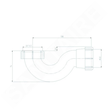 Sapho Siphons - Siphon 1 1/2 ", avec écrou-raccord WJ607