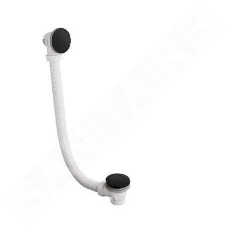 Polysan Garnitures de vidage - Garniture de vidage et de trop-plein Click-Clack, longueur 900 mm, noir mat 71679B
