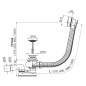 Alcadrain Garnitures de vidage - Kit vidange et trop-plein pour baignoire, longueur 800 mm, blanc A51BM-80