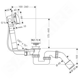 Hansgrohe Exafill - Ensemble complet Bec déverseur, chrome 58123000