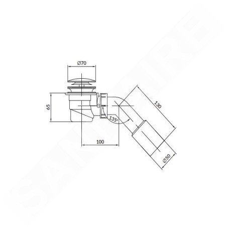 Cersanit Crea - Garniture de vidage de baignoire, ClickClack, or S904-009