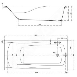 Cersanit Zen - Baignoire 190x90 cm, pieds inclus, blanc S301-223