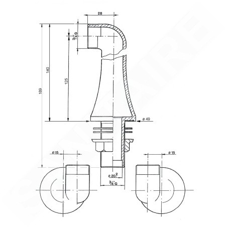 Sapho Antea - Raccordement pour installation de mitigeur sur bord de baignoire, 2 pièces, chrome 9851