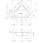 Duravit D-Code - Baignoire d’angle 1400x1400 mm, blanc 700137000000000 Duravit D-Code - Baignoire d’angle 1400x1400 mm, blanc 700137000000000
