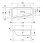 Duravit Duravit No.1 - Baignoire asymétrique 1500x800 mm, gauche, blanc 700504000000000 Duravit Duravit No.1 - Baignoire asymétrique 1500x800 mm, gauche, blanc 700504000000000